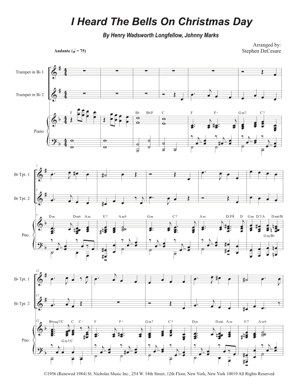 I Heard The Bells On Christmas Day (arr. Stephen DeCesare)