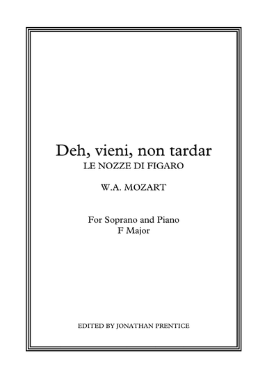 Deh vieni non tardar - Le nozze di Figaro (F Major) (arr. Jonathan Prentice)