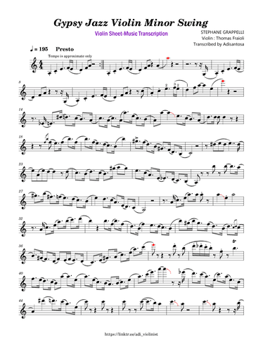Minor Swing (Gypsy Jazz) (arr. Adisantosa)