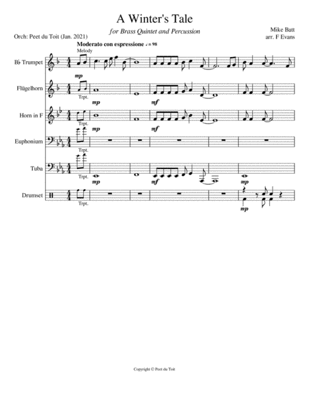 A Winter's Tale (arr. F Evans & Peet du Toit)