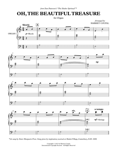 Oh, The Beautful Treasure (arr. Harriet Coupal)