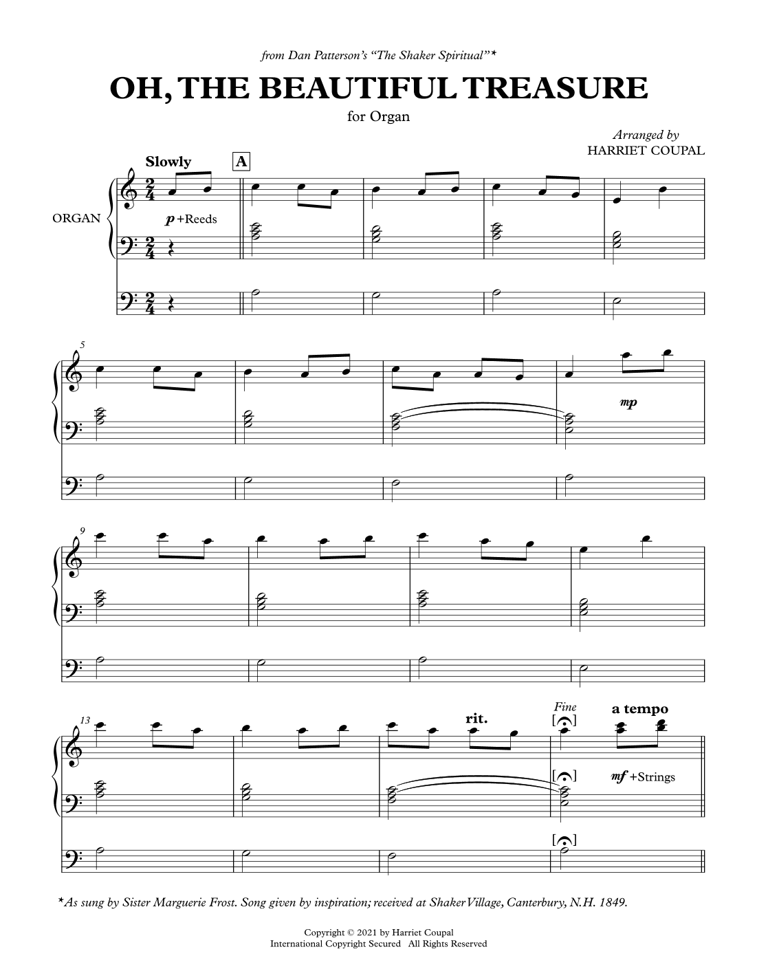 Oh, The Beautful Treasure (arr. Harriet Coupal)