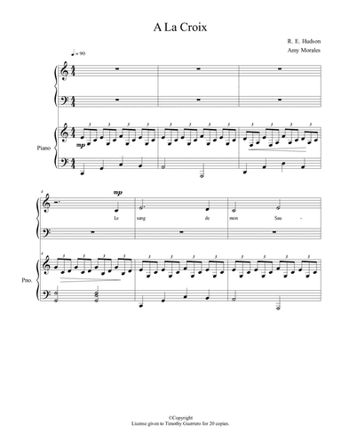 A La Croix (At the Cross in French) (arr. Amy Morales)