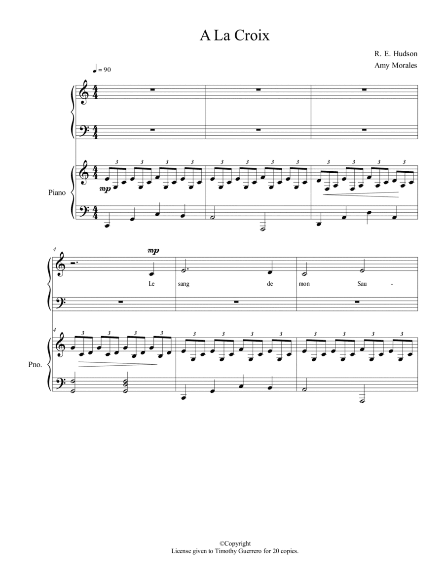 A La Croix (At the Cross in French) (arr. Amy Morales)