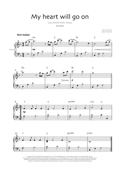 My Heart Will Go On (love Theme From 'titanic') (arr. Robin Hood Editions)