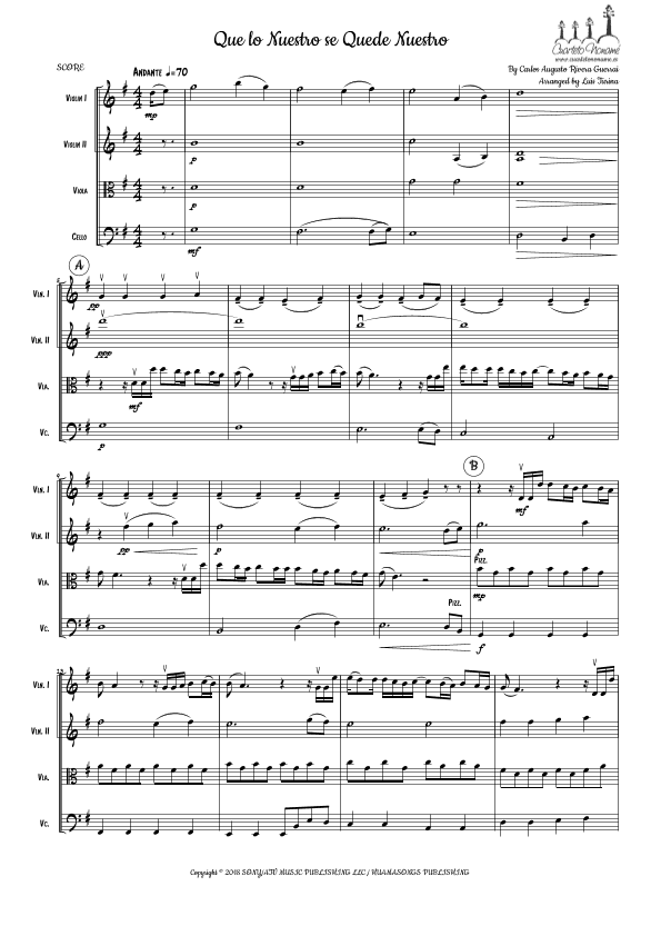 Que Lo Nuestro Se Quede Nuestro (arr. Nonamé Música)