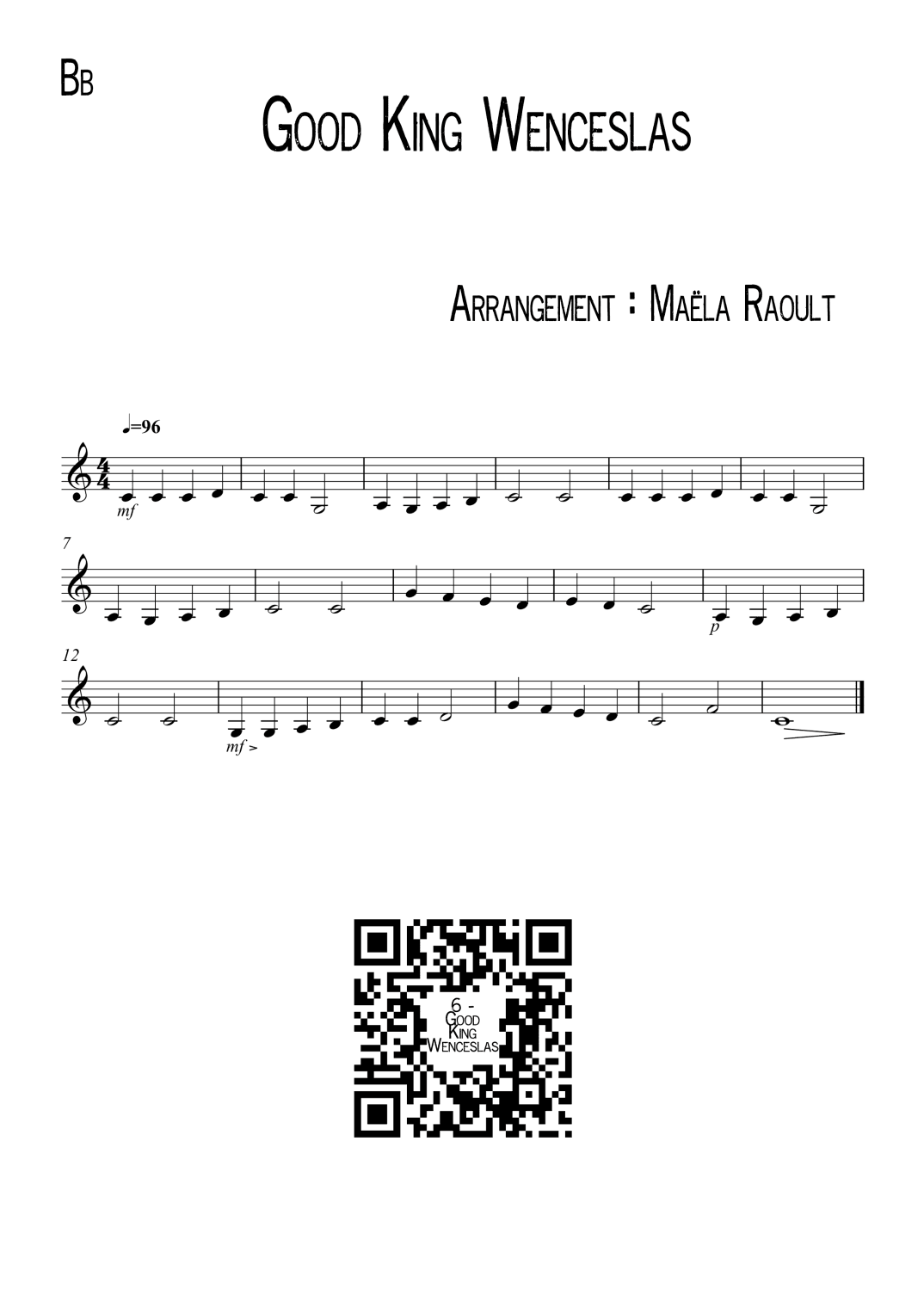 Good King Wenceslas (arr. Maëla Raoult)