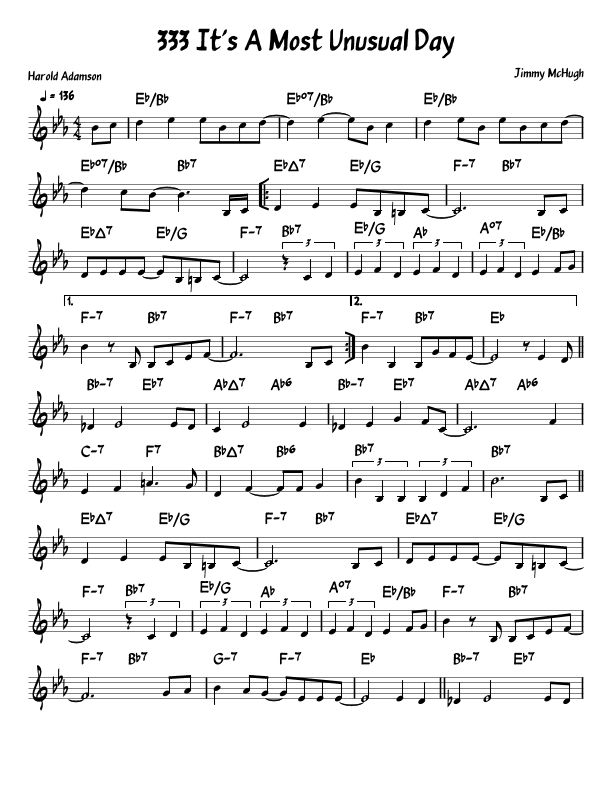 It's A Most Unusual Day (arr. John Fries)