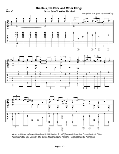 Rain The Park And Other Things (arr. Steven King)