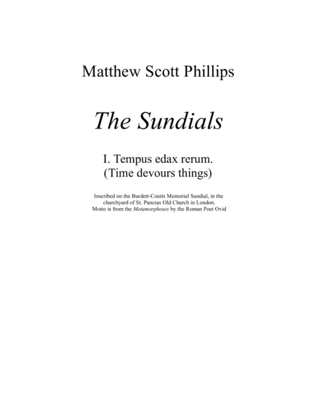 The Sundials: I;Tempus Edax Rerum (Time devours things)