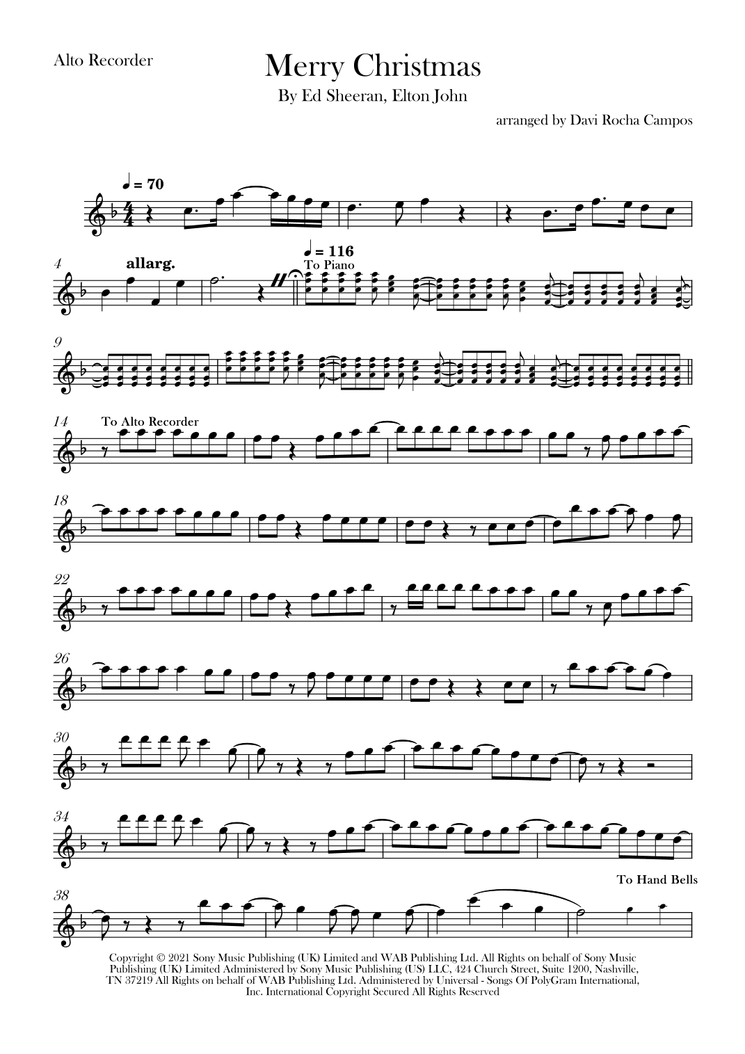 Merry Christmas (arr. Davi Rocha Campos)