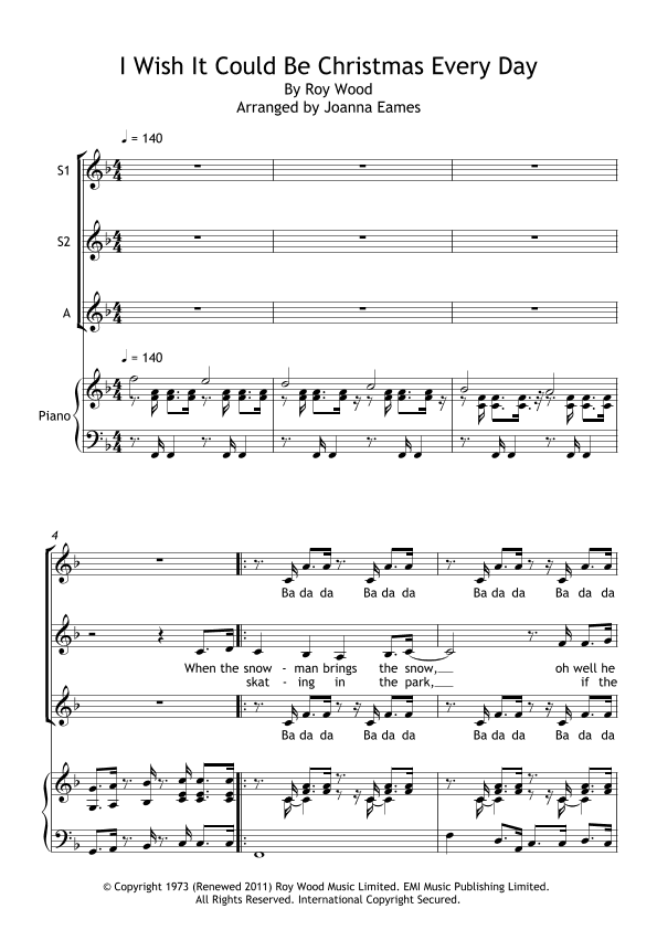 I Wish It Could Be Christmas Every Day (arr. Joanna Eames)