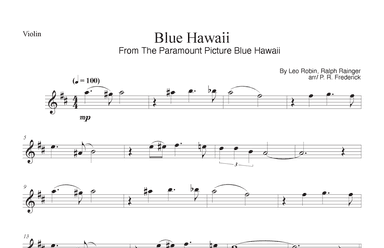 Blue Hawaii (arr. P. R. Frederick)