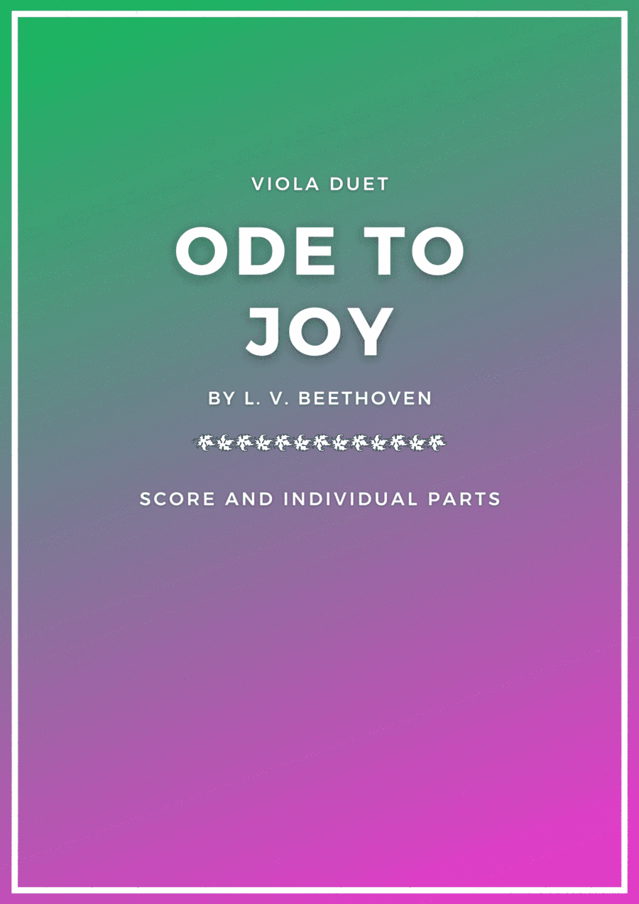 Ode to Joy sheet music for Viola Duet (arr. Douglas Wattson)
