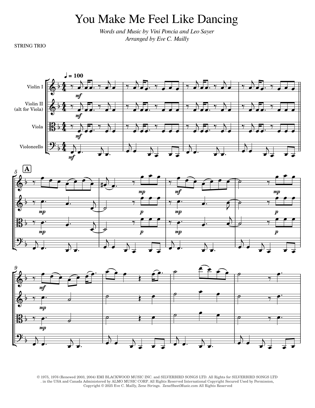 You Make Me Feel Like Dancing (arr. Eve C. Mailly - Zene Strings)