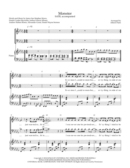 Monster (arr. Allison Paetz)