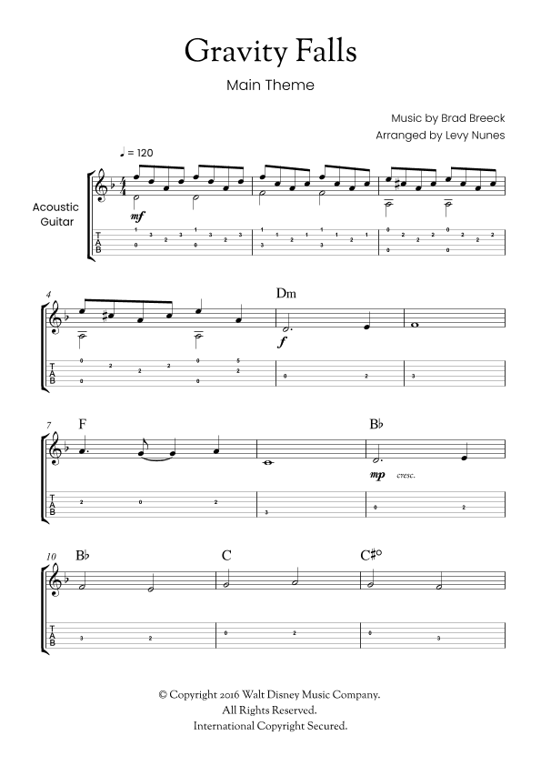 Gravity Falls (main Theme) (arr. Levy Nunes)