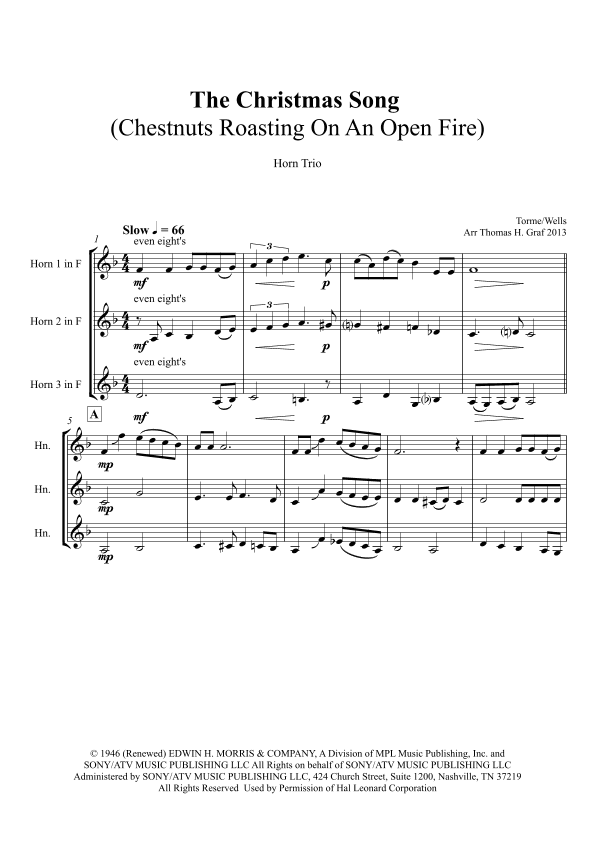 The Christmas Song (chestnuts Roasting On An Open Fire) (arr. Thomas Graf)