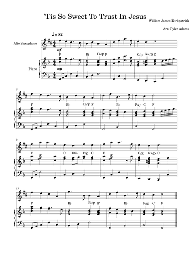 'Tis So Sweet To Trust In Jesus (arr. Tyler Adams)