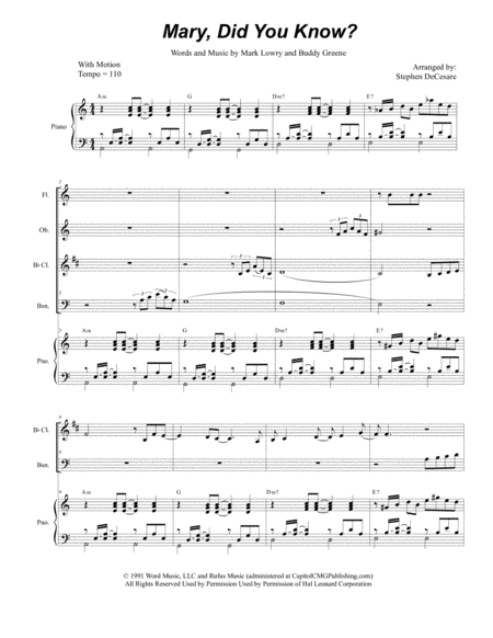Mary, Did You Know? (arr. Stephen DeCesare)
