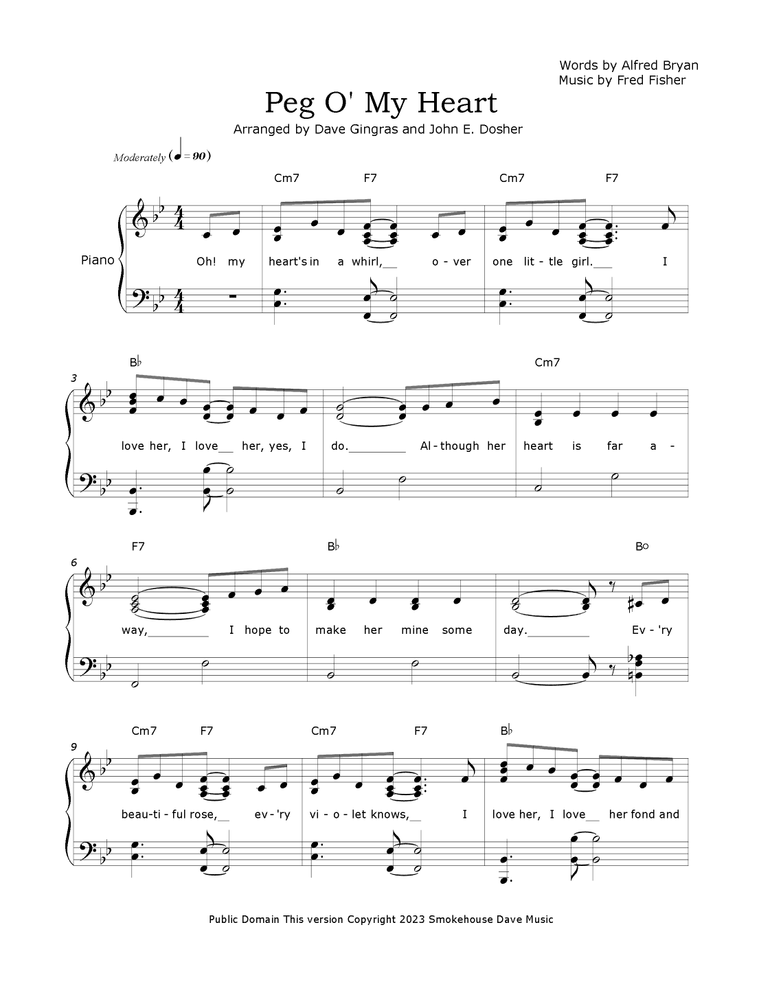 Peg O' My Heart (arr. Dave Gingras and John E. Dosher)