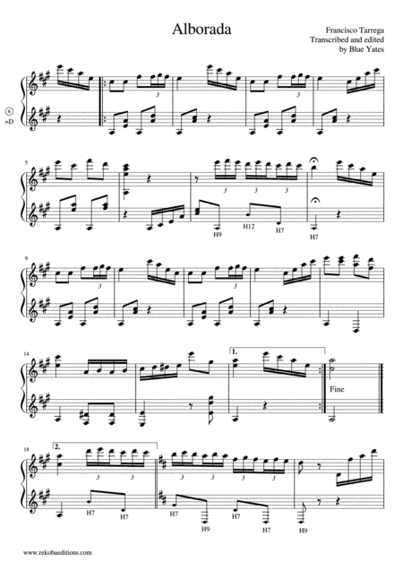 Alborada (Francisco Tarrega) (arr. Blue Yates)