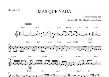 Mas Que Nada (arr. The Sheet Music Library)