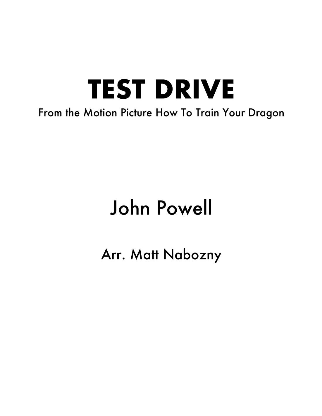 Test Drive (arr. Matt Nabozny)