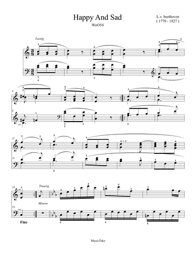 Beethoven Happy and Sad WoO54 (arr. Ben Choupak)