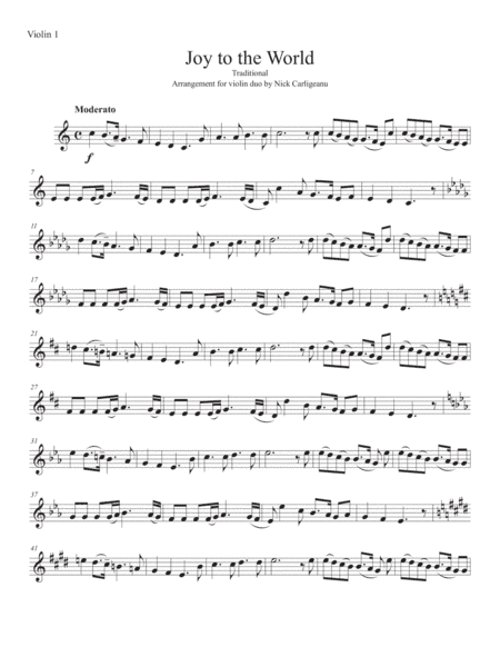Joy to the World (arr. Nick Carligeanu)