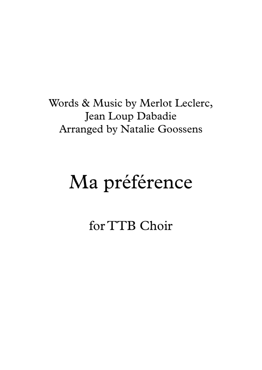 Ma Preference (arr. Natalie Goossens)