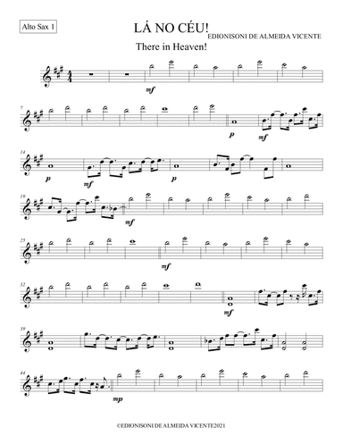 Alto Sax 1-LÁ NO CÉU-There in Heaven!