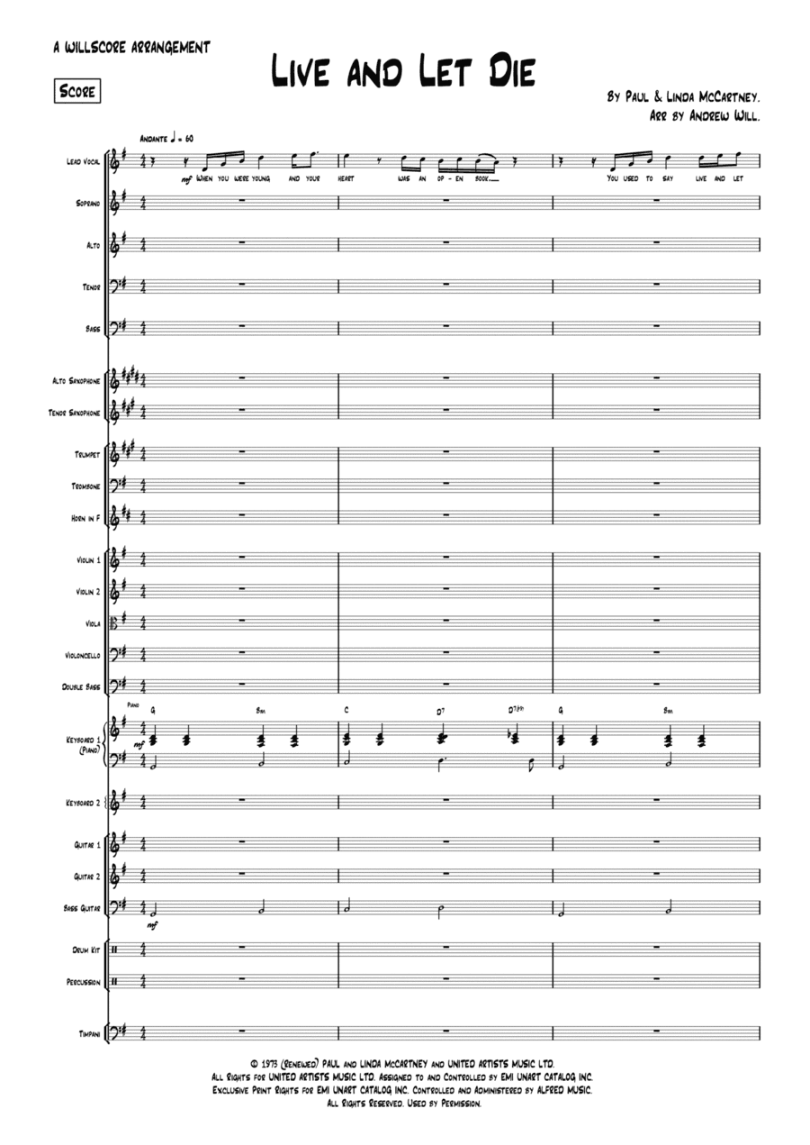 Live And Let Die (arr. Andrew Will)