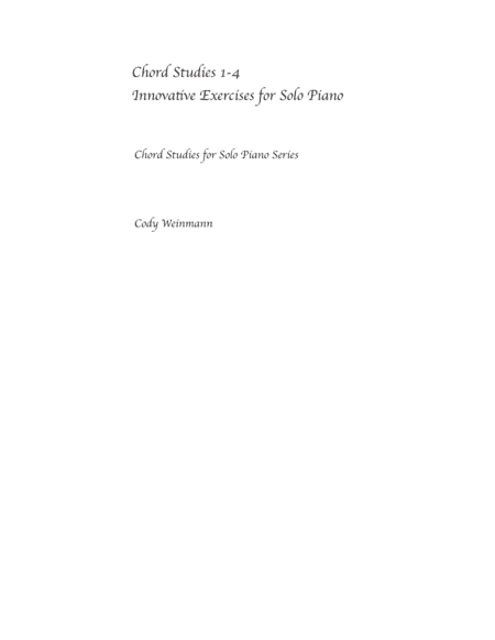 Chord Studies 1-4 for Solo Piano