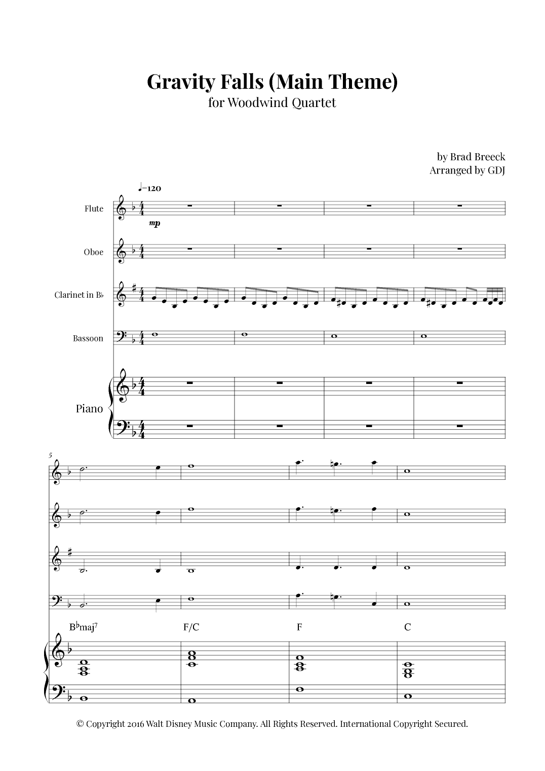 Gravity Falls (main Theme) (arr. GDJ)