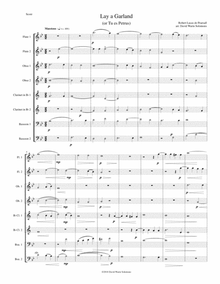 Lay a garland (or Tu es Petrus) for wind octet (2 flutes, 2 oboes, 2 clarinets, 2 bassoons) (arr. David Warin Solomons)