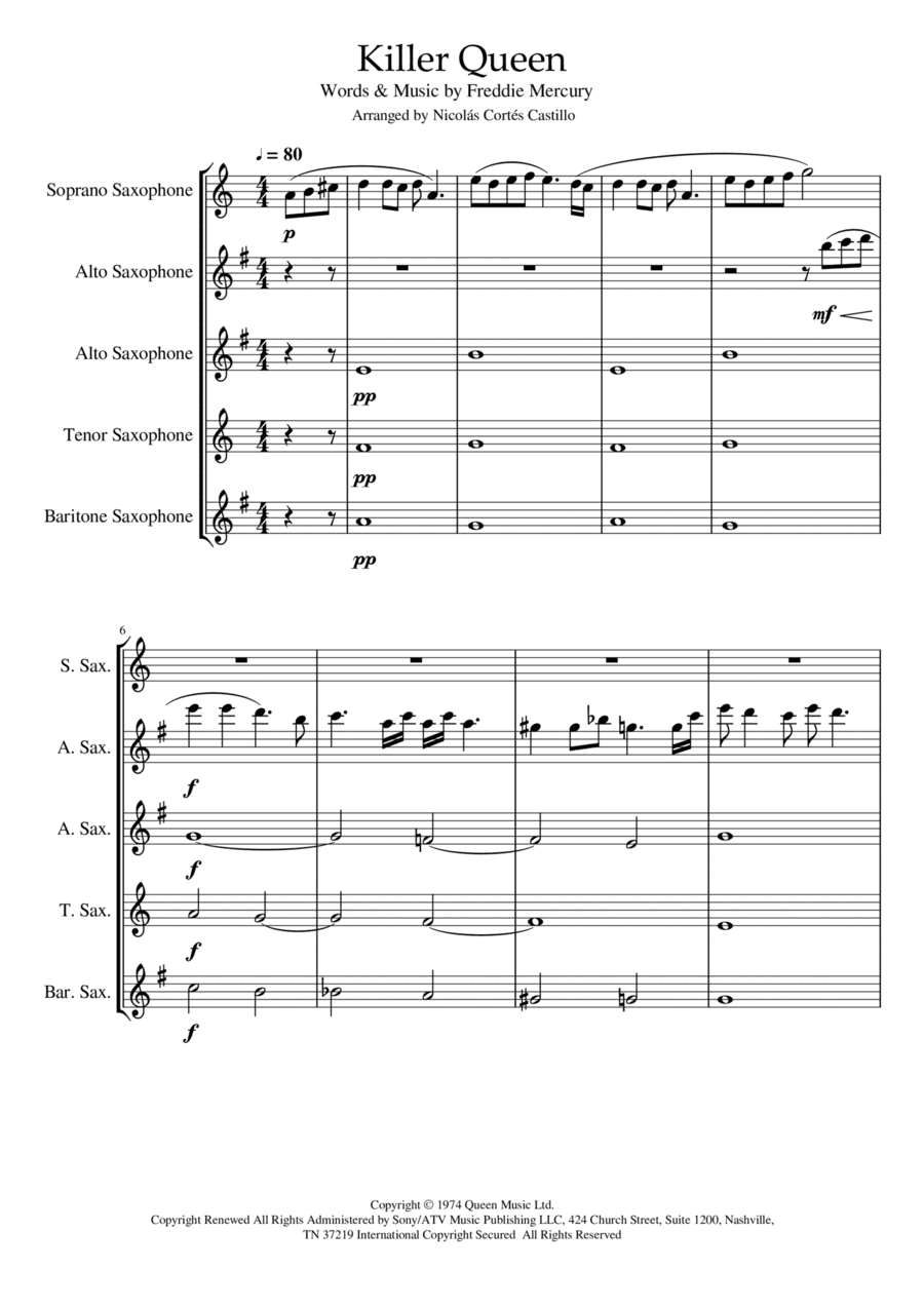 Killer Queen (arr. Nicolás Cortés Castillo)