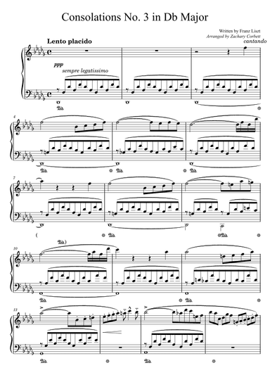 Consolation No. 3 in Db Major (arr. Zachary Corbett)