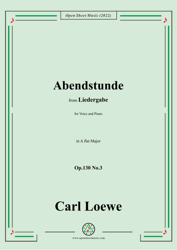 Loewe-Abendstunde,Op.130 No.3,in A flat Major (arr. OSM Press)
