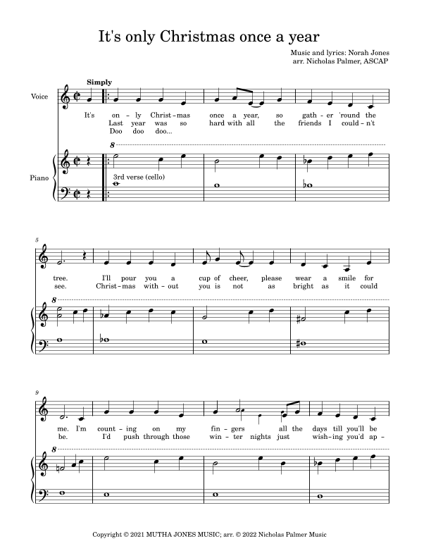 It's Only Christmas Once A Year (arr. Nicholas Palmer)