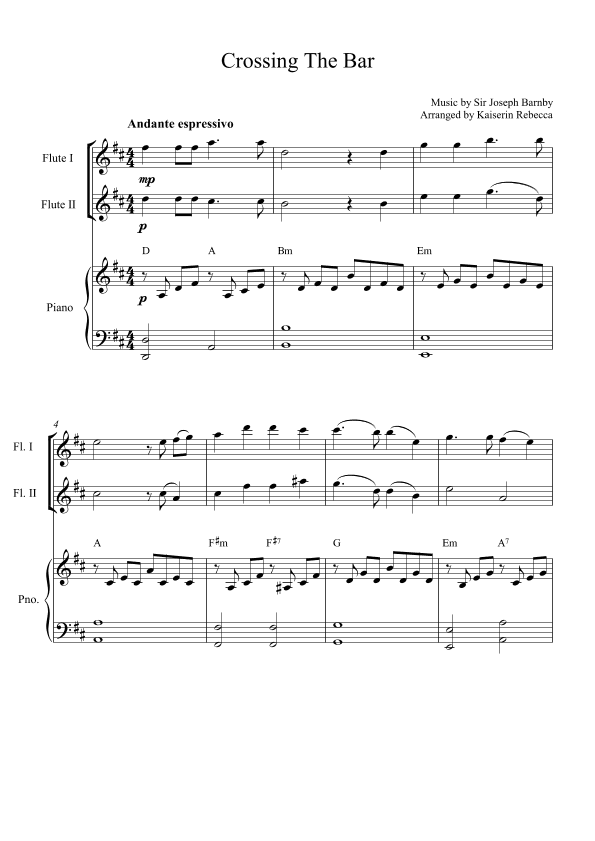 Crossing the Bar (arr. Kaiserin Rebecca)