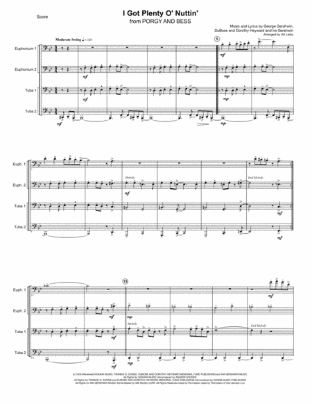 I Got Plenty O' Nuttin'  from PORGY AND BESS ® (arr. Art Leiby)