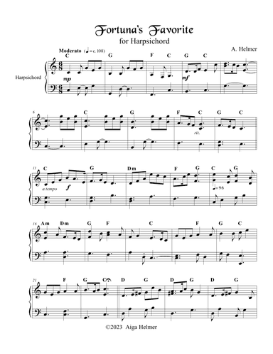 Fortuna's Favorite for Harpsichord