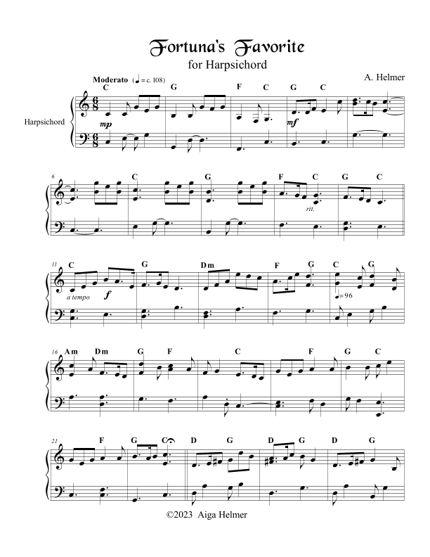 Fortuna's Favorite for Harpsichord