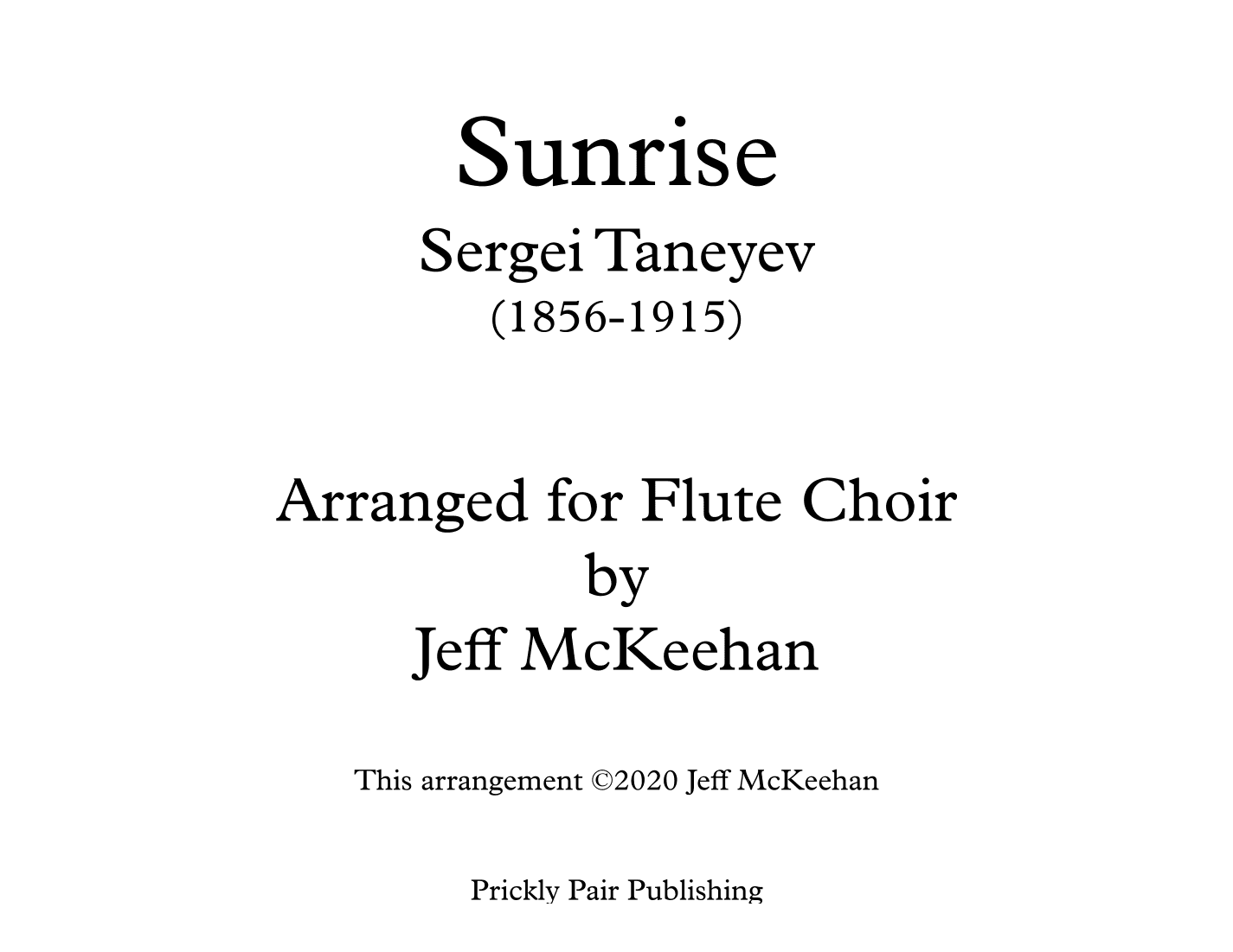 Sunrise (arr. Jeff McKeehan)