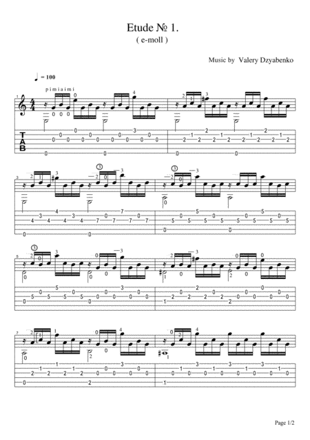 Etude № 1 ( e-moll ).