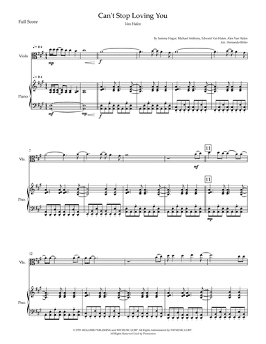 Can't Stop Loving You (arr. Fernando Britto)