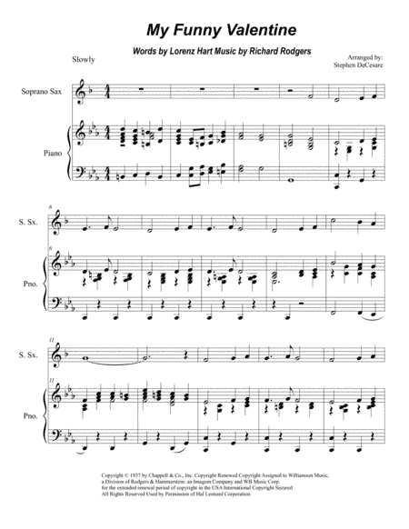 My Funny Valentine (arr. Stephen DeCesare)
