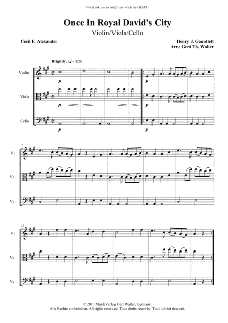 Once In Royal David's City (arr. Gert Th. Walter)