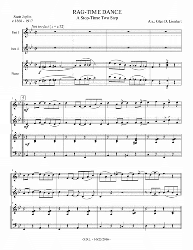 Rag-Time Dance, The (arr. Glen D. Lienhart)